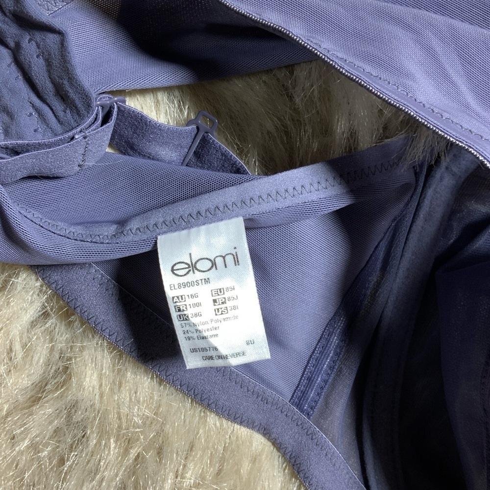 Elomi Sheer Lace Underwire Bra in Deep Purple